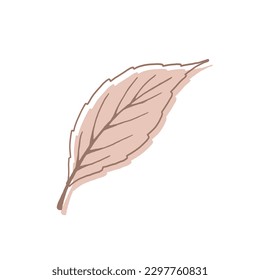 Abstract leaf. Minimalistic art in pastel colors. Design element for wall art, social media, posters, stickers and invitations. Modern vector illustration in flat style.