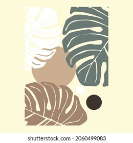 abstract leaf motif wall art