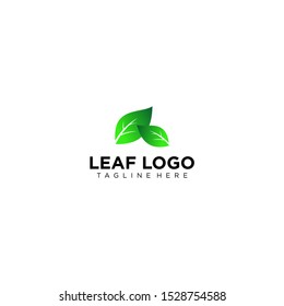 abstract leaf natural icon logo template