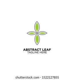 abstract leaf natural logo template