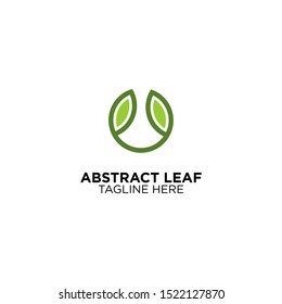 abstract leaf natural logo template