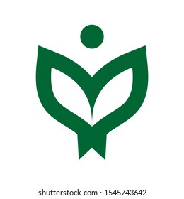 abstract leaf nature green concept logo icon vector concept design