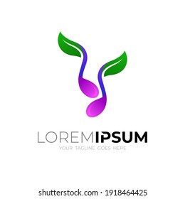 Resumen del diseño del logotipo de la naturaleza de la hoja, iconos simples de la hoja