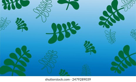 Abstract leaf nature shape and garden on white background. Hand drawn unique print.
