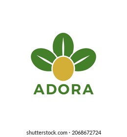 Abstract leaf and olive logo identity. Jujube fruit logo. Organic logo for vegetable oil, healthy food and brand identity