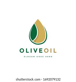 Abstract Leaf and olive oil drop logo icon vector template on white background