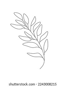 Resumen de la ilustración de la hoja de contorno de la ilustración de la mano dibujada en el vector aislado en el fondo blanco
