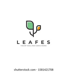 Abstract Leaf Overlap Illustration Vector Design Template. Suitable for Creative Industry, Multimedia, entertainment, Educations, Shop, and any related business