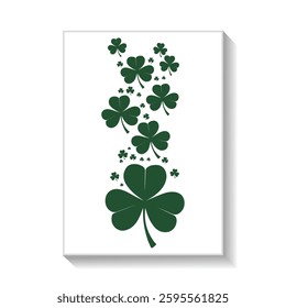 Abstract leaf Patrick clover Vector, Patricks' Day Clover Leaf silhouette vector design illustration.