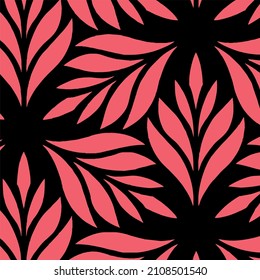 Abstract Leaf Peach Pattern Magenta Colour