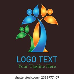 Abstract leaf person logo design vector image download