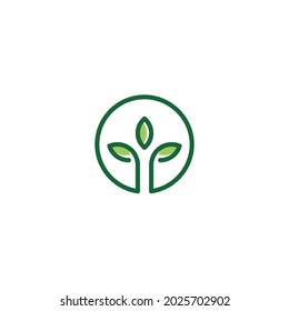 Abstract leaf plant symbol. Web Icon Logo Template Design Element.