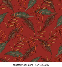 Abstract leaf seamless pattern. Fashionable summer background with leaves for Tropical seamless pattern.