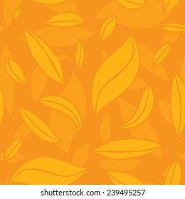Abstract leaf seamless vector pattern (orange)