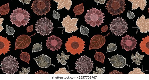 Abstract Leaf seamless vector repeat, original artwork perfect for modern textiles, wallpaper, and refined wrapping.