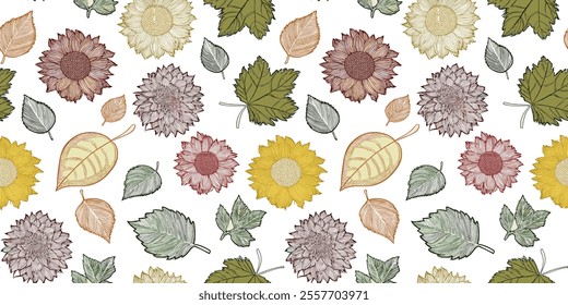 Abstract Leaf seamless vector repeat, original artwork perfect for modern textiles, wallpaper, and refined wrapping.