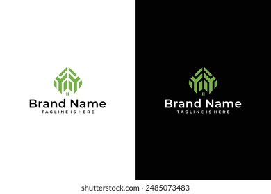 abstract leaf shape house Y letter vector logo