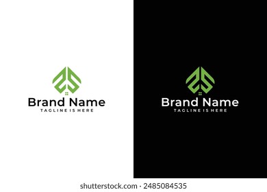 abstract leaf shape house Z letter vector logo