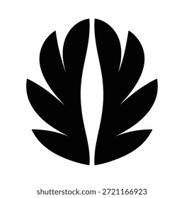 Icono de silueta de hoja Abstractas – Diseño decorativo simétrico