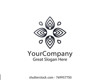 abstract leaf star sun logo. natural nature tree concept design vector illustration