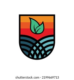 logotipo de símbolo de hoja abstracta con contorno negro