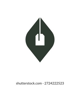 DISEÑO MINIMALISTA MODERNO DEL LOGOTIPO DEL TÉ DE LA HOJA ABSTRACTAS