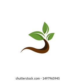 abstract leaf tree logo. green leaf eco logo template - vector