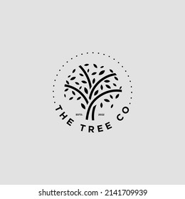 Abstract leaf or tree logo icon vector design. Elegant linear premium symbol 