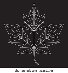 abstract leaf. Triangle polygonal vector