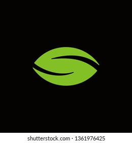 abstract leaf for typography vector logo