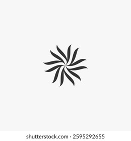 Abstract Leaf V or V flower logo concept vector icon