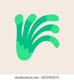 Abstract leaf vector illustration in naive style. Organic shape of algae. Matisse inspired art