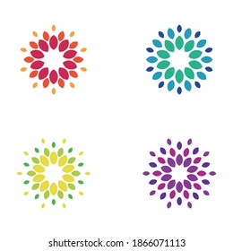  Abstract leaf vector logo template set. You can use it in health, medical, biological, environmental engineering and other fields