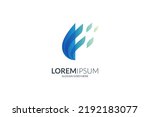 Abstract leaf and water drop logo design concept