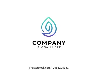 Diseño Abstractas de la hoja y del logotipo de la gota del agua