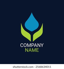 Abstract Leaf and Water Droplet Logo Design  
