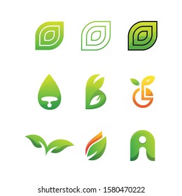 Abstract Leaf With Water Droplets Overlap Illustration Vector Design Template. Suitable for Creative Industry, Multimedia, entertainment, Educations, Shop, and any related business