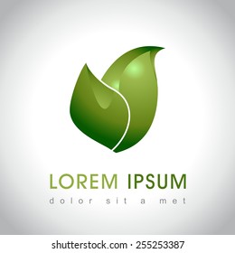 Abstract leaf web icon, vector illustration