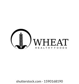 abstract leaf and wheat business logo