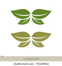 Abstract Leaf Wing of Butterfly Vector Logo Template Illustration Design. Vector EPS 10.