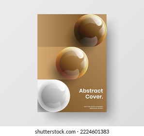 Abstract leaflet A4 design vector layout. Geometric 3D balls poster illustration.
