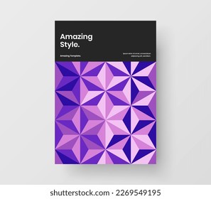 Abstract leaflet A4 vector design template. Vivid geometric shapes brochure illustration.