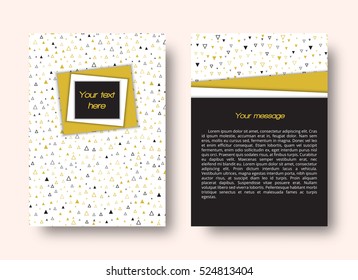 Abstract leaflet or brochure template with place for text. Memphis background. Vector