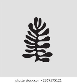 Abstract leafone Minimalist. Vector illustration. Continuous one line drawing.