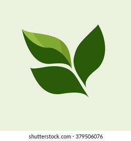 Abstract leafs care vector logo icon. Eco icon with green leaf. Vector illustration.