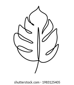 Abstract leafs as line drawing on the white background. Vector