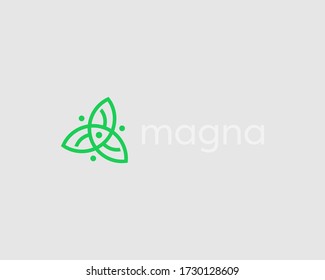 Abstract leafs logo icon vector design. Universal creative ecology recycle symbol mark logotype.