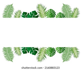 Abstract Leafy Border Design Concept Of Green Leaves Isolated On White Background - Vector Illustration