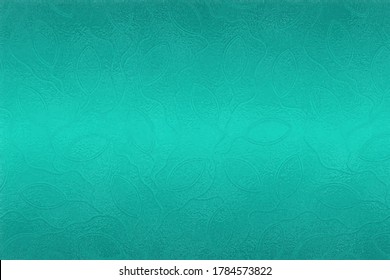 Resumen textura turquesa de hojas con efecto metálico. Hoja de fondo con hoja de ornamento. Papel de pared de metal más brillante. Superficie verde azul. Hojas de brillo de fondo para invitación de diseño, tarjetas, impresiones