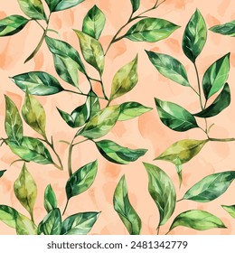 Abstract Leave design. Pattern with leave seamless. Grunge textured abstract art vector  with flower and plants in watercolor style.